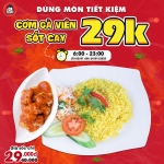 DÙNG MÓN TIẾT KIỆM - CƠM GÀ VIÊN SỐT CAY 29K